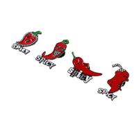 Alasum 4 Broches de Aleación de Zinc Diseño de Chile Rojo, Accesorio Versátil y Resistente al Desgaste para Mujeres en Diversas Ocasiones Obsequios