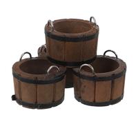 Alasum 4 Mini Barriles de Madera para Casa de Muñecas en Miniatura, Cubos Naturales Pequeños de Color Café, Accesorios para Decoración DIY y Escenas de Granja, Juguetes Miniatura