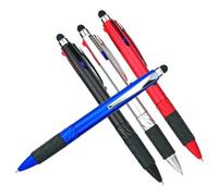 Alasum 4 Piezas Bolígrafo Táctil Bolígrafo de 3 Colores 0,7mm Punta Media, Cuerpo Metálico, Agarre Cómodo y Multifunción, para Reuniones y Hogar, Decoracion Colegio Varios estilos
