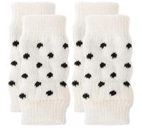 Alasum 4 Piezas Calcetines Protectores para Perros Fundas de Pierna Antiescarcha y Antimancha Cubre Elásticos con Diseño de Lunares Fáciles de Poner y Estilizan Mascotas Pequeñas