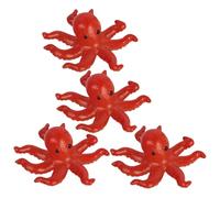 Alasum 4 Piezas Modelo de Pulpo Realista de PVC Miniatura Decoración de Escritorio Ligera Duradera para Hogar y Oficina