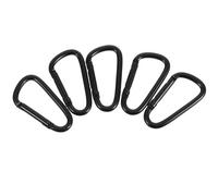 Alasum 5 Piezas Mosquetones de Aleación de Aluminio Negro Resistentes para Llaveros, Clips de Mosquetón para Colgar Llaves, Paquete de Ideales para Senderismo y Uso Diario