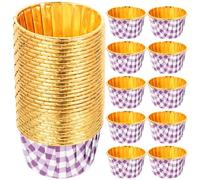 Alasum 50 Moldes Decorativos de Papel para Cupcakes y Muffins, Desechables y Resistentes al Horno, Ideales para Postres en Bodas y Tiendas de Helados