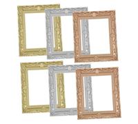 Alasum 6 Marcos de Fotos en Miniatura para Casa de Muñecas Resina sin Pintar Colores Plata Oro y Rosa 6 Piezas para Decoración y Manualidades de Micro Paisajes