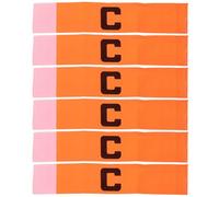 Alasum 6 Piezas Brazalete Capitán Fútbol Elástico Brazalete Capitán para Fútbol Nylon Ajustable Naranja y Jugador Partidos y Actividades Deportivas