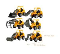 Alasum 6 Piezas de Excavadora de Juguete, Modelo de Camión de Construcción de Plástico, Vehículo Inercial Educativo, Conjunto de Ingeniería para Juego Infantil y Desarrollo Motriz