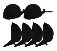 Alasum 6 Piezas Gorro de Cocinero Negro de Algodón para Restaurante y Barbacoa, Diseño Clásico y Cómodo Que Protege del Aceite Ajusta al Cuero Cabelludo