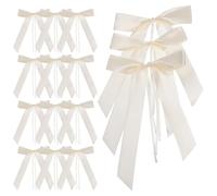 Alasum 60 Moños de Poliéster Beige para Coche de Boda, Decoración para Espejos y Manijas, Fáciles de Usar y Combinar, Bodas y Oficinas