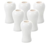 Alasum 6piezas Pomos de Madera para Cuerdas de Persianas Tiradores para Estores Accesorios Reemplazo para Cortinas Ventanas Blanco