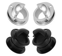 Alasum 8 Piezas de Copas de Entrada para Futbolín, Accesorio de Plástico Negro y Cromado, Juego de Insertos para Portería 2 Agujeros Macho y Hembra, Repuesto para Mesa de Futbol,