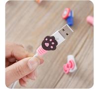 Alasum 8 Piezas Protector de Cable de Datos Forma de Pata de Dibujos Animados Organizador de Cables para Auriculares Ligero y Resistente de Pvc y Pp para Gestionar y Computadora