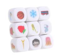 Alasum 9piezas Dados Acrílicos para Narración De Cuentos Accesorios Didácticos Divertidos Dados De Entrenamiento Lingüístico para Educativo Bolsa