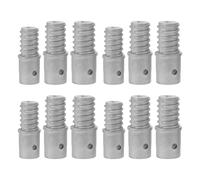 Alasum Adaptadores de Poste Roscado de Metal 12 Piezas, Conectores Rectos para Palo de Escoba Extensible, Accesorios para Limpieza del Hogar, Puntas Compatibles para Trapeadores