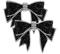 Alasum Adornos para Zapatos Lazo de Gemas de Imitación, Accesorios de Malla y Pedrería, Decoración Elegante para Bodas y Festivales, 1 Par