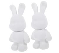 Alasum Alcancía De Conejito para Niños, 2 Piezas DIY De Vinilo Blanco, Hucha para Colorear, Juguete Creativo De Grafiti para Jardín De Infantes, Decoración y Manualidades Infantiles