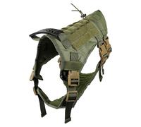 Alasum Arnés para Perros Grandes de Servicio Tipo Chaleco, Tejido Oxford Transpirable, Color Verde Militar, Talla M, Accesorio para Pastor Alemán en Entrenamiento y Paseo al Aire Libre