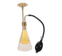 Alasum Atomizador de vidrio transparente para perfumes, 90 ml/3 oz, tapa con flor dorada + bomba larga, pulverizador recargable de presión manual para probar perfumes, bruma de aceites esenciales.