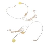 Alasum Auriculares con Micrófono con Cable 3 Polos Color Piel Diadema Ajustable Micrófono Omnidireccional para Hablar en Público, Cantar y Enseñar, Paquete de 2 Unidades,