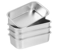 Alasum Bandeja para Hornear Pan 4 Piezas de Aleación de Aluminio Color Plata Fácil de Limpiar Adecuado para Cocina y Pastelería