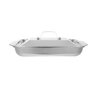 Alasum Bandeja Rectangular de Acero Inoxidable para Asar Pescado Alta Resistencia al Calor y Fácil de Limpiar, Adecuado para Uso en Casa y Cocina
