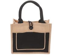 Alasum Bolsa de Arpillera Reutilizable con Botones, Grande y Resistente, Asas Cómodas, Material de Yute para Compras y Almacenamiento Diario