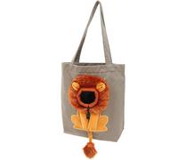 Alasum Bolso Bandolera Pequeño para Gatos Ventana en Forma de León, Lona Transpirable y Portátil para Transportar Mascotas Pequeñas, Adecuado para Viajes y Actividades al Aire Libre