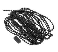Alasum Cadena de Bolas para Cortinas de Dormitorio Negra de 5 Metros, Accesorio Ajustable de Pom para Persianas Enrollables y Cortinas con Trabillas, 1 Set de Recambio