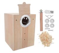 Alasum Caja Nido para Periquitos Mediana de Madera Maciza Transpirable sin Cajón con Ventilación para Cría y Anidación de Aves Pequeñas como Cacatúas y Agapornis, Suministros para Cría