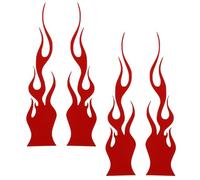 Alasum Calcomanías de Simulación de Fuego para Casco y Coche, Adhesivos Reflectantes Rojos de PVC Diseño Fácil de Instalar y Patrón Llamativo