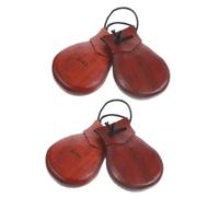 Alasum Castañuelas Españolas de Madera de Peral 2 Piezas Instrumento de Percusión Manual para Música y Aprendizaje Educativo en Casa o Escuela