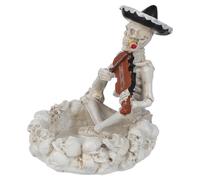 Alasum Cenicero de Resina Diseño de Calavera Único y Realista, Resistente a Deformaciones, Adecuado para Decoración de Halloween Hogar