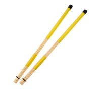 Alasum Cepillo de de madera palos Palo de percusión Batería palillo de Natural pincel de kit de baqueta baquetas accesorios de bambú Amarillo