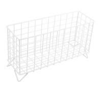 Alasum Cesta de Hierro para Conejos, Comedero Práctico de Heno Blanco, Soporte Compacto para Jaula, Alimentador Duradero para Cobayas y Pequeños Roedores, Accesorio para Suministros