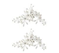 Alasum Clips Decorativos para Zapatos de Tacón Alto Diseño de Concha y Perla en Aleación Plateada, Accesorios Elegantes para Bodas y Vida Diaria