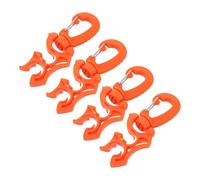 Alasum Clips para Mangueras de Buceo 4 Unidades Soporte Doble para Regulador de Buceo Hebilla de Gancho Naranja Resistente Corrosión Compatible con Orificios de 10x10 Mm