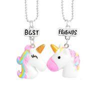 Alasum Collar de Unicornio para Niños y Adultos de Aleación Clara Texturizada y Diseño Llamativo, Pack de 2 Colgantes Ideales para Obsequio y Ocasiones Especiales