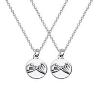 Alasum Collares Amistad Diseño Elegante y Patrón de Manos Entrelazadas, Aleación Brillante, 2 Piezas Cómodas para Regalar a Amigas Obsequios