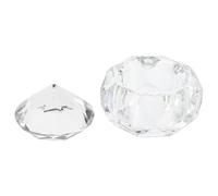 Alasum Contenedor de Cristales para Uñas, Vaso de Vidrio con Tapa, Base Gruesa, para Mezclar Líquidos en Manicura y Nail Art, para Principiantes y Mujeres Apasionadas la Belleza