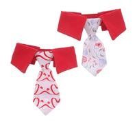 Alasum Corbatas para Mascotas Diseño de Corazón 2 Piezas, Collar Ajustable de Poliéster para Perros y Gatos Medianos, Accesorios para Collares de Mascotas Adecuado para Fiestas y