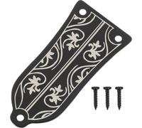 Alasum Cubierta de Tensor de Guitarra Eléctrica Negra Patrón, Pieza de Repuesto Metálica 3 Tornillos, Accesorio Durable para Reparación y Protección del Alma, Adecuado para Reemplazos