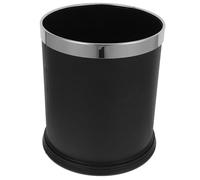 Alasum Cubo de Basura Doméstico de Plástico Negro Capacidad Resistente y Retardante de Llama para Oficinas en Casa y Exteriores