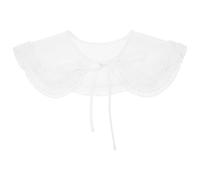 Alasum Cuello Falso de Camisa para Mujer, Cuello Desmontable de Gasa, Blanco, 30X1.1X0.3 CM, Complemento para Looks Modernos y Elegantes