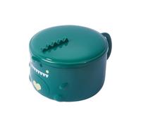 Alasum Cuenco de Acero Inoxidable 1000ml Tapa Aislante y Diseño de Dinosaurio Verde para Estudiantes y Cocina en Casa