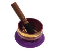 Alasum Cuenco de Meditación Tibetano de Cobre Púrpura con Mazo y Cojín para Mindfulness y Relajación en Meditación y Prácticas Budistas