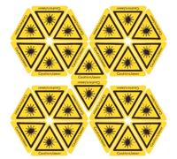 Alasum de precaución láser autoadhesivas 50 unidades en material PVC para uso en instalaciones con riesgo láser y comunicación de peligros