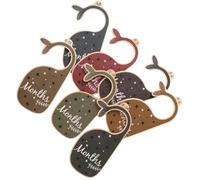 Alasum Divisores de Armario Organizador para Colgar y Ordenar Ropa de Recién Nacido 7 Piezas con Bolsa de Madera con Forma de Ballena para Ropa de Ñiño Obsequio para Shower