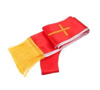 Alasum Estola Clerical Bordada Doble Faz con Cruz y Borlas para Misa y Boda, Chal Reversible para Pastor y Sacerdote, Accesorio Litúrgico de Iglesia,