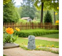 Alasum Figura de Piedra Balinesa para Jardín Estatua Zen Miniatura de Hombre Pensante Decoración de Terrarios y Bonsáis Escultura Pequeña para Exterior y Meditación Accesorio de