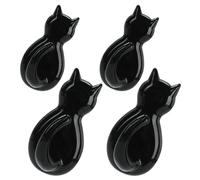 Alasum Ganchos Autoadhesivos de Pared en Forma de Rabo de Gato, 4 Piezas Negras, sin Taladro, Resistentes para Colgar Toallas, Llaves y Bolsos, Decoración Funcional para Cocina,