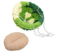 Alasum Hamaca Colgante para Loros y Pájaros, Cama Cálida de Peluche en Color Verde Bosque, Nido Resistente al Desgaste, Accesorio para Jaula Adecuado para Descanso y Pequeñas